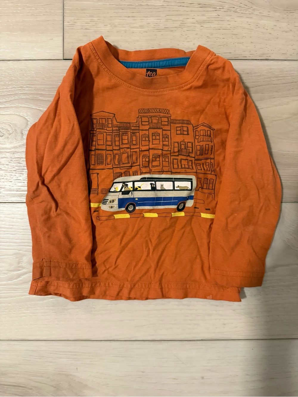 Tea Orange Baby Long-Sleeve Bus Graphic Shirt